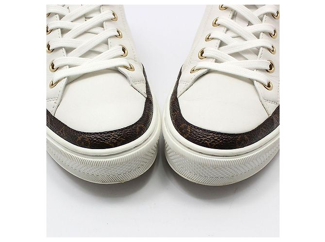 Louis Vuitton Weiße Stella Leder-Sneaker Braun - Ansicht 10