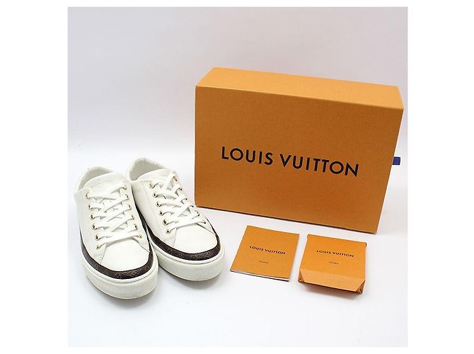 Louis Vuitton Weiße Stella Leder-Sneaker Braun - Ansicht 2