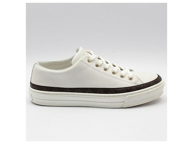 Louis Vuitton Weiße Stella Leder-Sneaker Braun - Ansicht 4