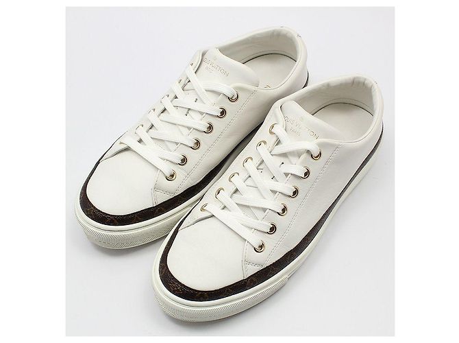 Louis Vuitton Weiße Stella Leder-Sneaker Braun - Ansicht 7