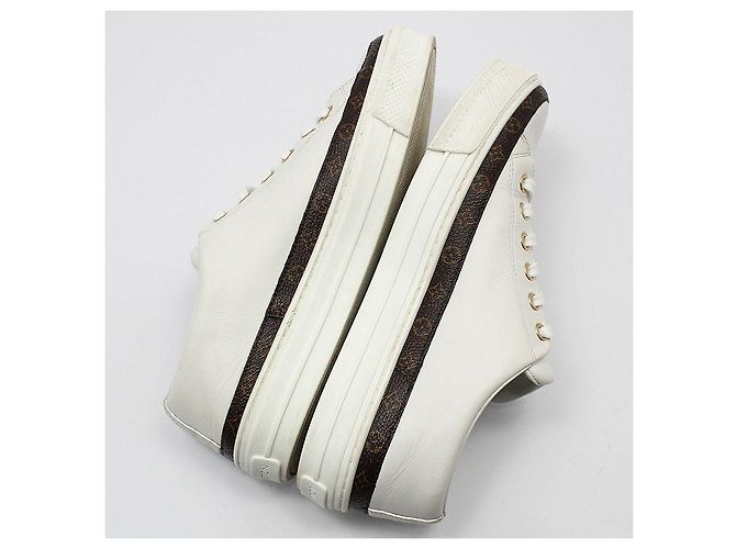 Louis Vuitton Weiße Stella Leder-Sneaker Braun - Ansicht 8