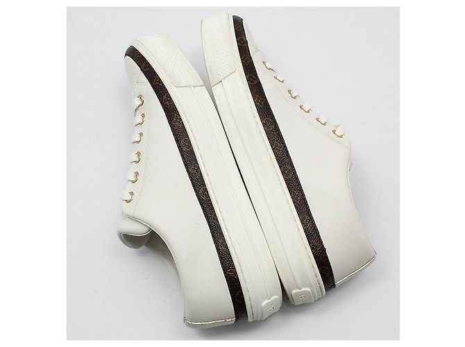 Louis Vuitton Weiße Stella Leder-Sneaker Braun - Ansicht 9