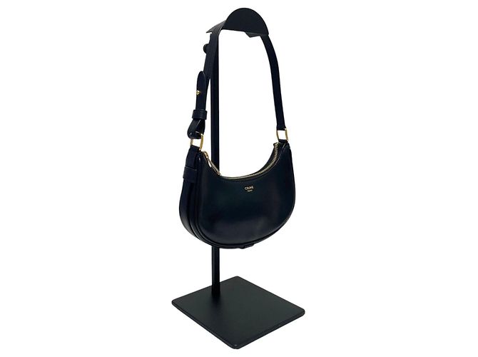 Céline Mini borsa hobo e borsa a tracolla Ava in pelle di vitello liscia nera Nero - vista 2