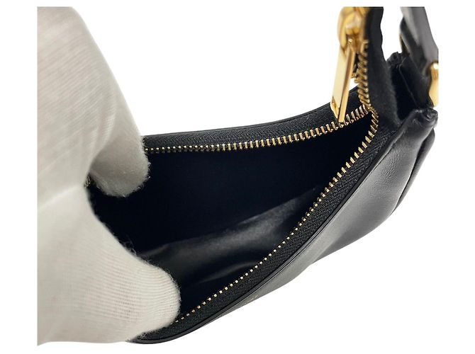 Céline Mini borsa hobo e borsa a tracolla Ava in pelle di vitello liscia nera Nero - vista 4