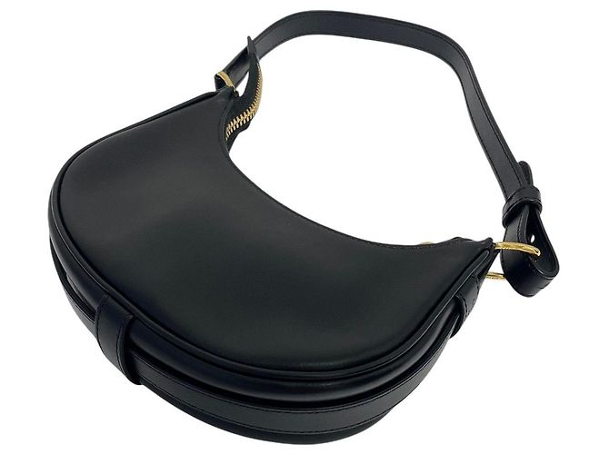 Céline Mini borsa hobo e borsa a tracolla Ava in pelle di vitello liscia nera Nero - vista 5