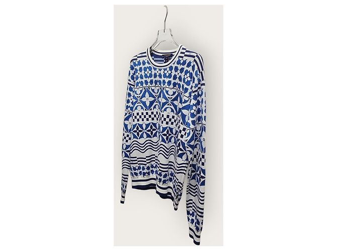 Louis Vuitton Jacquard-Strickpullover mit blauem Monogramm - Ansicht 2