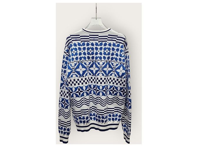 Louis Vuitton Jacquard-Strickpullover mit blauem Monogramm - Ansicht 4