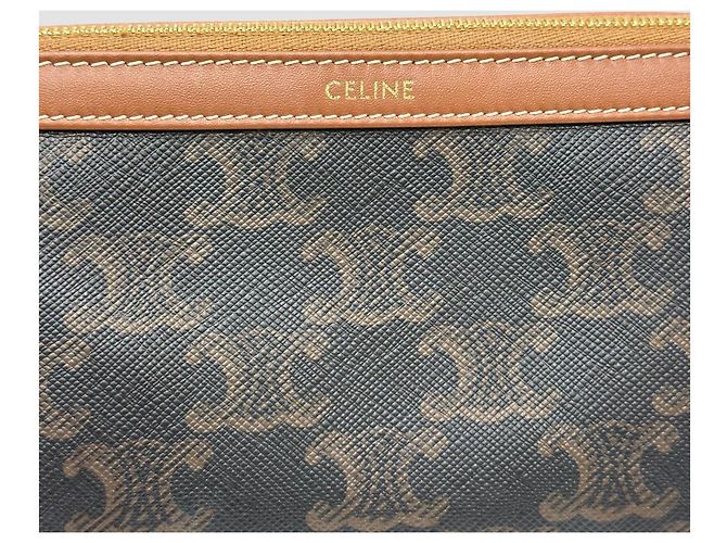 Céline Pochette cosmetico piccolo in tela Triomphe Multicolore - vista 4
