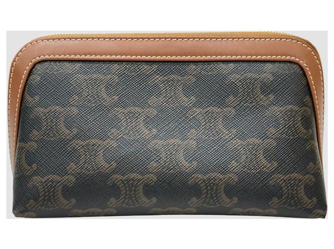 Céline Pochette cosmetico piccolo in tela Triomphe Multicolore - vista 9