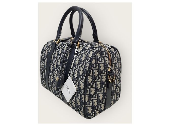 Dior Borsa Blue Oblique Jacquard Groove - vista 3
