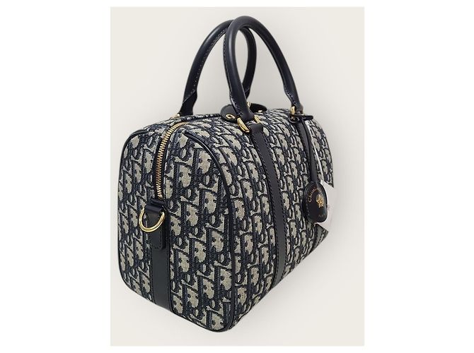 Dior Borsa Blue Oblique Jacquard Groove - vista 4