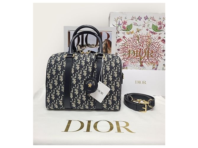 Dior Borsa Blue Oblique Jacquard Groove - vista 8