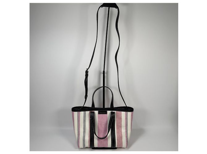 Balenciaga Borsa Shopper Babes Small East West Rafia Starlife Argento - vista 11
