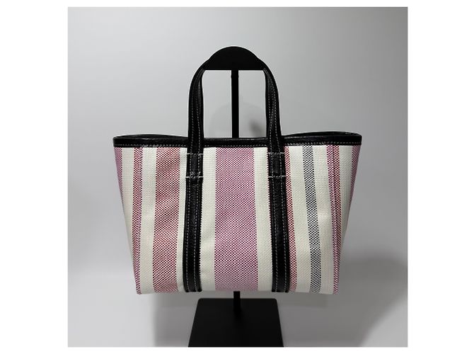 Balenciaga Borsa Shopper Babes Small East West Rafia Starlife Argento - vista 4