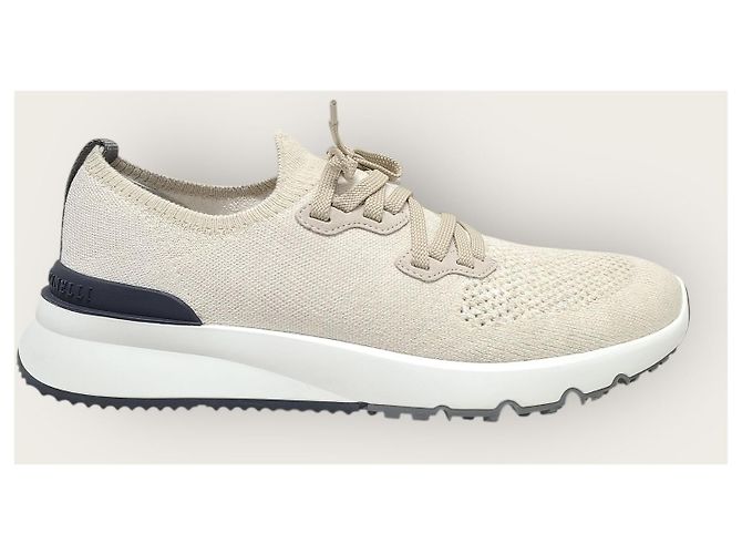 Brunello Cucinelli Ivory Knit Cotton Runner Sneaker Weiß - Ansicht 2