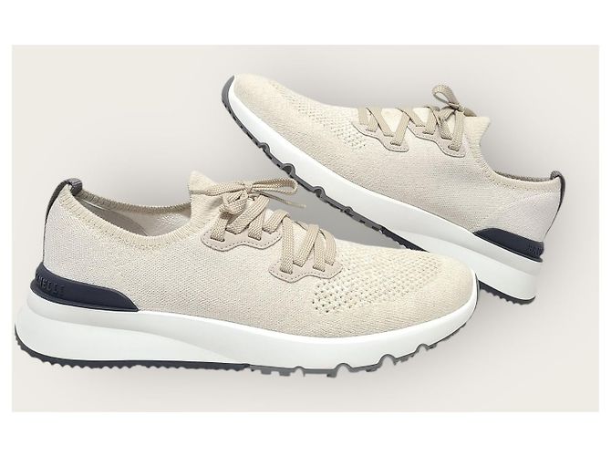 Brunello Cucinelli Ivory Knit Cotton Runner Sneaker Weiß - Ansicht 5