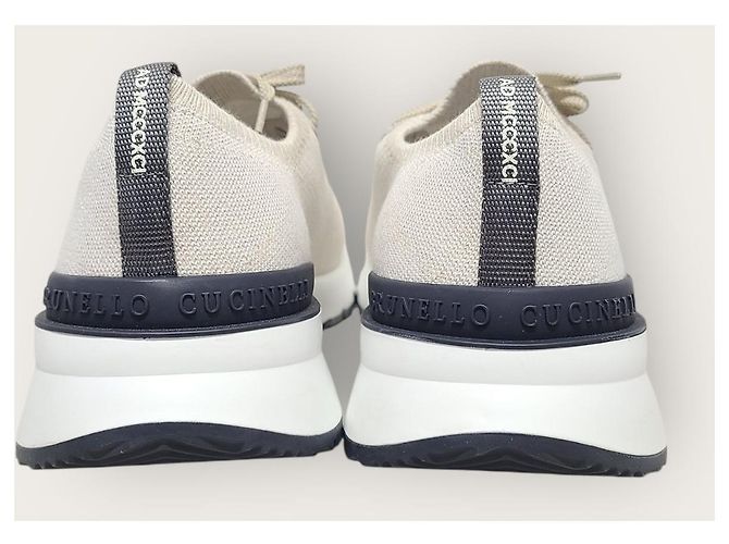 Brunello Cucinelli Ivory Knit Cotton Runner Sneaker Weiß - Ansicht 7