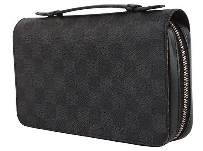 Louis Vuitton Clutch Zippy XL in tela Damier Graphite Nero - vista 2