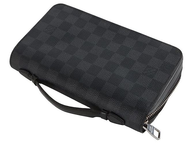 Louis Vuitton Clutch Zippy XL in tela Damier Graphite Nero - vista 4