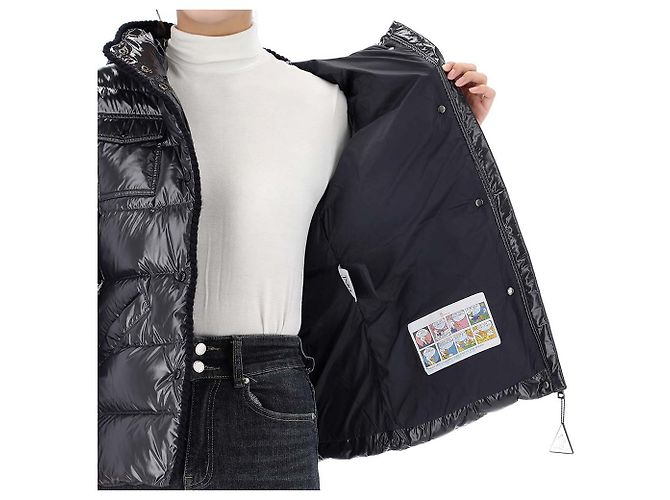 Moncler Lucky Chance Glareins Kapuzensteppjacke Erwachsenengröße Schwarz - Ansicht 17