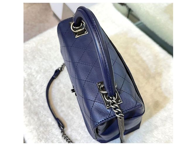 Chanel Bolsa Coco Flap em couro clássico Coleção Navy Azul - vista 5