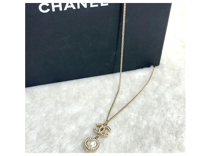 Chanel Mit CC-Logo und Perlen verziuste Halskette Mehrfarben - Ansicht 2