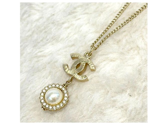 Chanel Mit CC-Logo und Perlen verziuste Halskette Mehrfarben - Ansicht 5