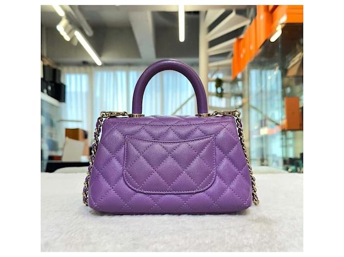 Chanel Caviar Coco Handle Mini Purple Púrpura - vista 2
