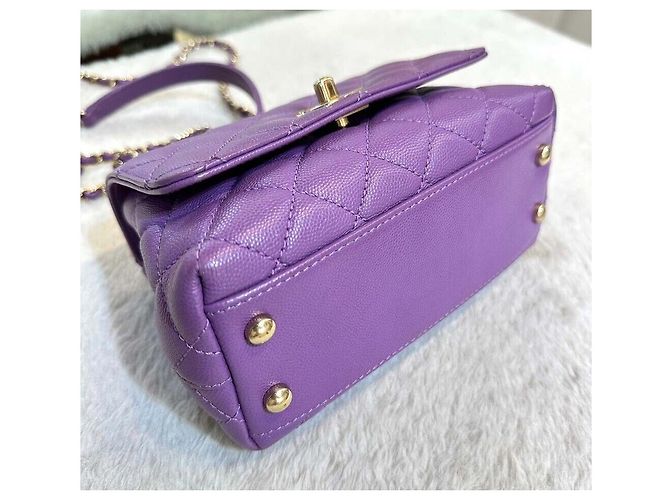 Chanel Caviar Coco Handle Mini Purple Púrpura - vista 3