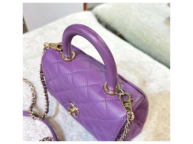 Chanel Caviar Coco Handle Mini Purple Púrpura - vista 5