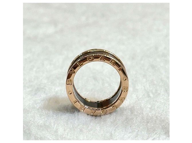 Bulgari Limited Wood Ring Pink Gold Brown Marble - view 4
