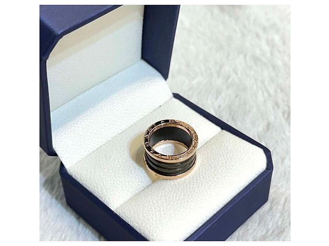 Bulgari Limited Wood Ring Pink Gold Brown Marble - view 7