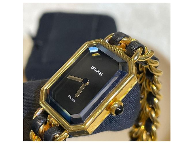 Chanel Premier Lock Goldkette Uhr Large Black/Gold Schwarz - Ansicht 3