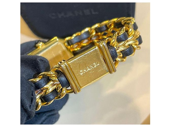 Chanel Premier Lock Goldkette Uhr Large Black/Gold Schwarz - Ansicht 5