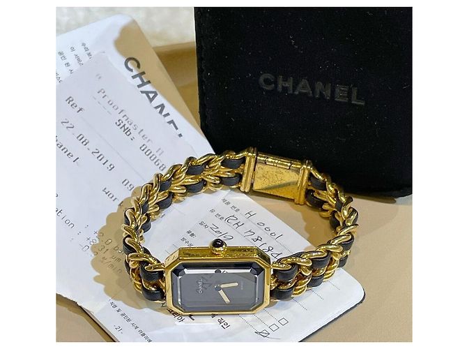 Chanel Premier Lock Goldkette Uhr Large Black/Gold Schwarz - Ansicht 8