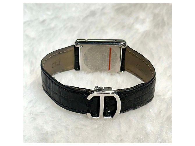 Cartier Relógio Steel Tank Solo com pulseira de couro Multicor - vista 4