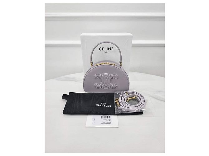 Céline Pelle di vitello liscia mezza luna lilla chiaro Porpora - vista 8