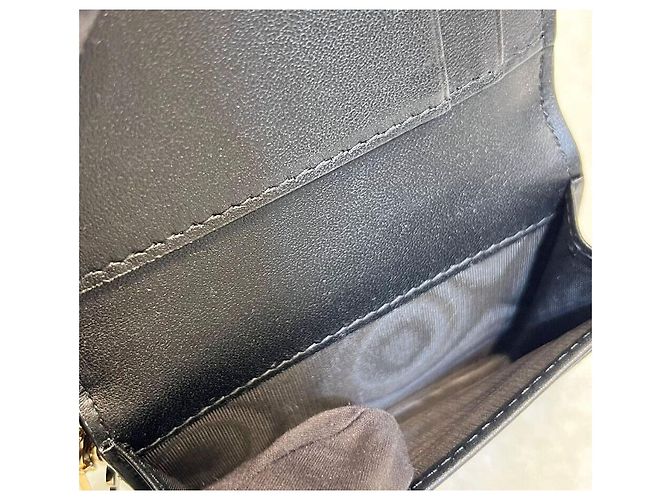 Dior Kartenetui aus Lammleder Cannage Schwarz Gold - Ansicht 6