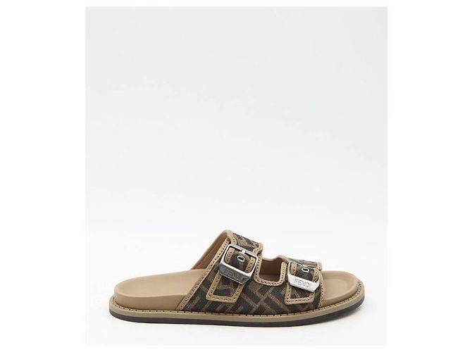 Fendi Sandali in tessuto AJZF Marrone - vista 4