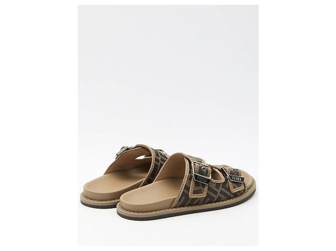 Fendi Sandali in tessuto AJZF Marrone - vista 6