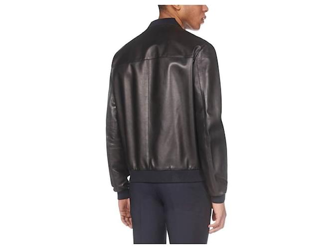 Prada Reversible Logo Leather Jacket Black - view 7