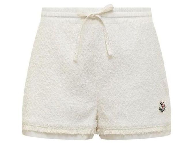 Moncler Pantaloncini in cotone con patch logo - vista 4