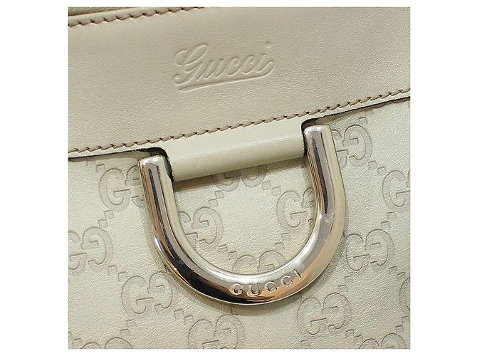 Gucci Borsa Tote Ivory Sima Sima Gold D-Ring Bianco - vista 11