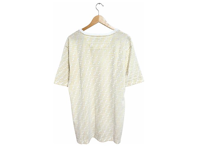 Fendi FF Jacquard Kurzarm-T-Shirt Weiß - Ansicht 2