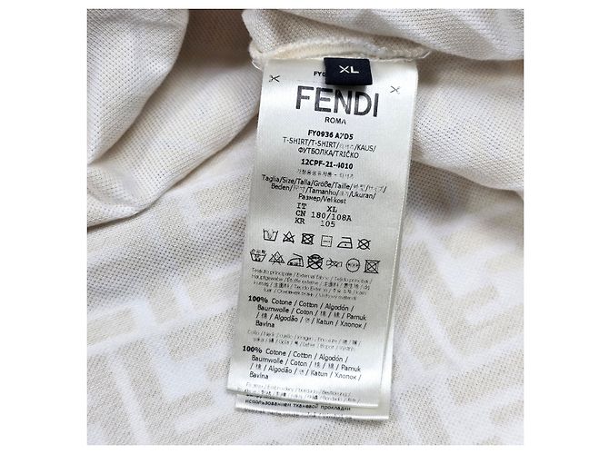 Fendi FF Jacquard Kurzarm-T-Shirt Weiß - Ansicht 5