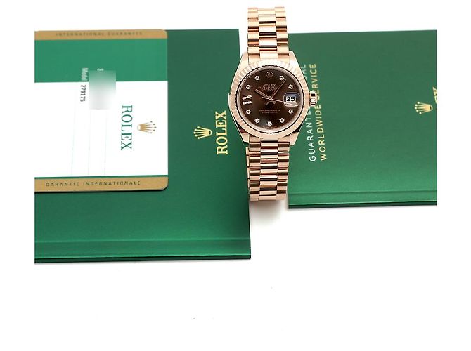 Rolex Relógio Datejust de ouro rosa com mostrador chocolate e estrelas de diamantes para mulher - vista 21