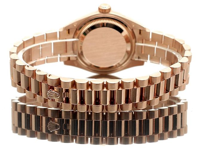 Rolex Relógio Datejust de ouro rosa com mostrador chocolate e estrelas de diamantes para mulher - vista 24