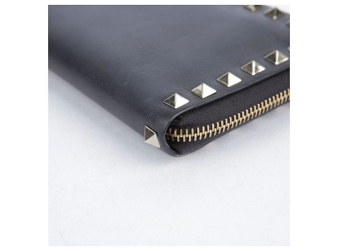 Valentino Portafoglio lungo con zip in pelle nera Rockstud - vista 10