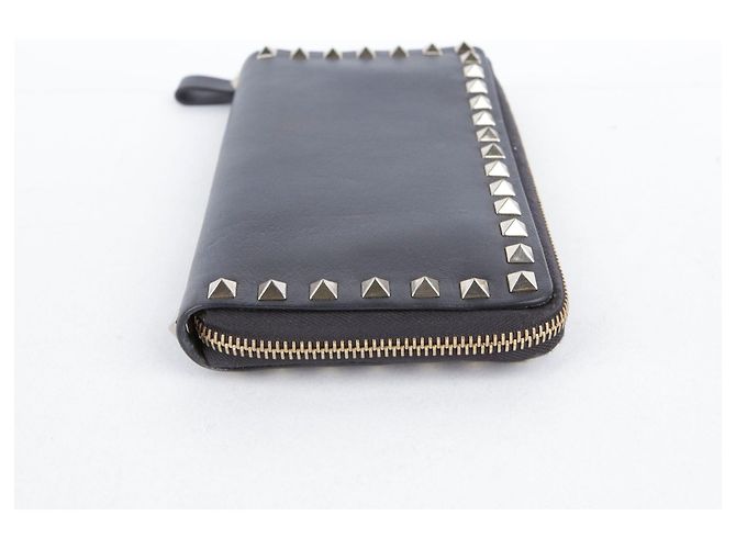 Valentino Portafoglio lungo con zip in pelle nera Rockstud - vista 11