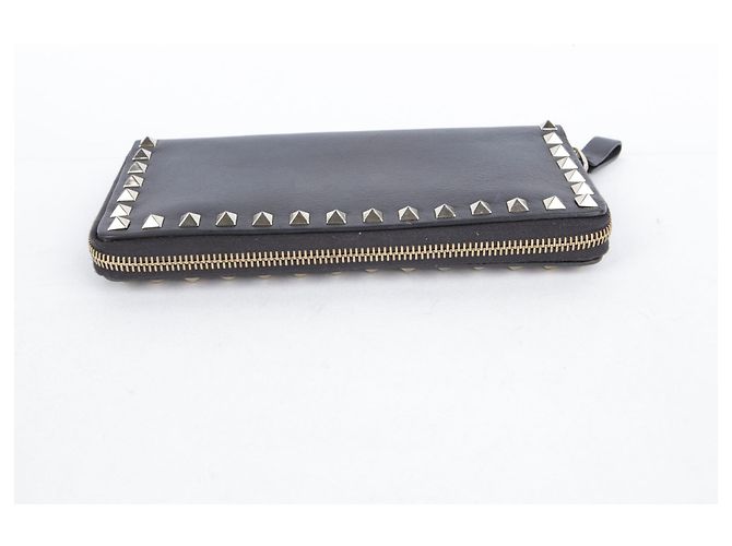 Valentino Portafoglio lungo con zip in pelle nera Rockstud - vista 13